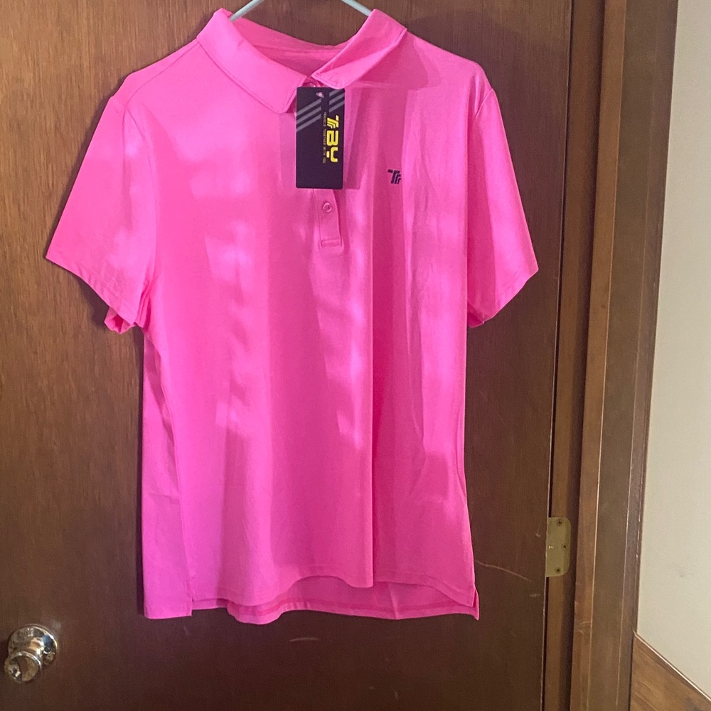 TB Activewear Polo Shirt – Bright Pink – Size 2XL